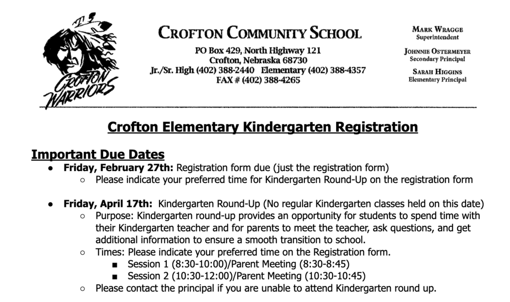 Screenshot of Registration