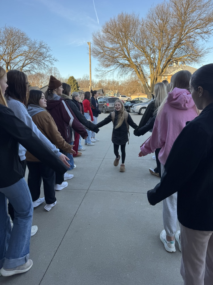 Student Council giving high fives
