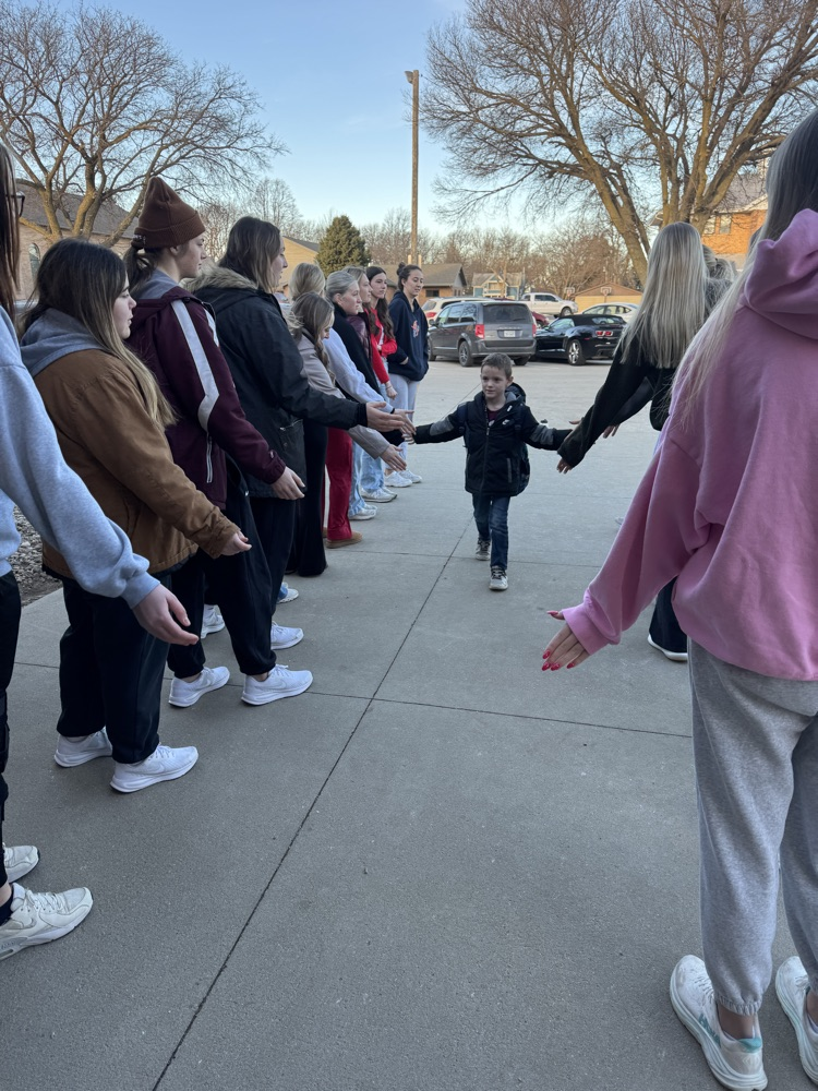 Student Council giving high fives