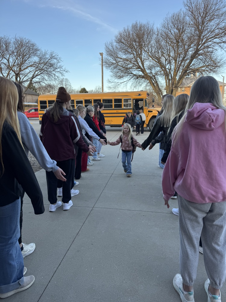 Student Council giving high fives