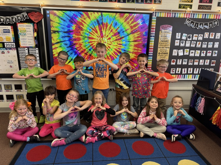 Mrs. Connot’s kindergarten class in bright colors