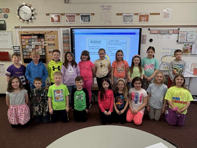 Mrs. Sage’s 2nd grade class in bright colors