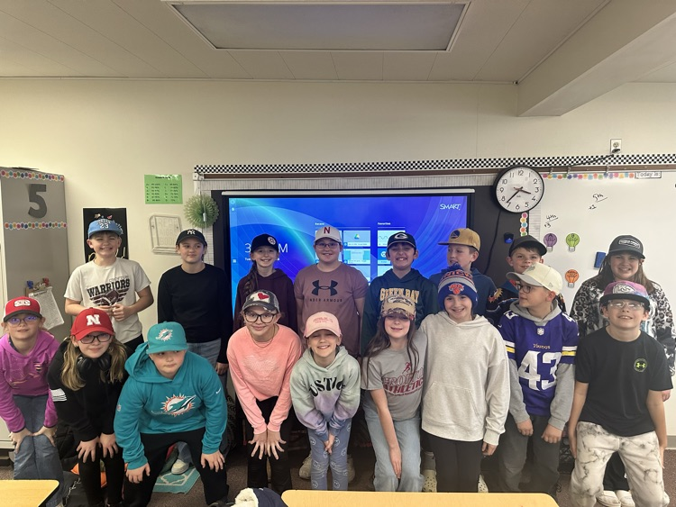 Students wearing hats