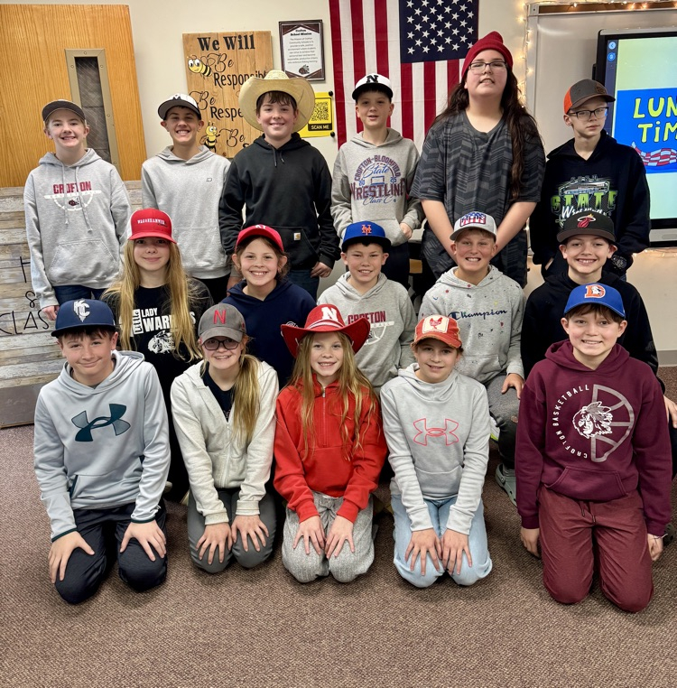 Students wearing hats
