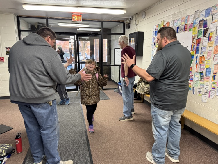 High Fives with the school janitors