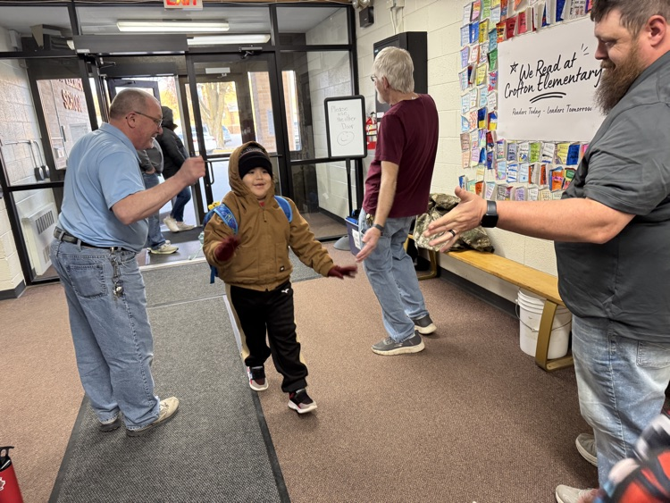 High Fives with the school janitors