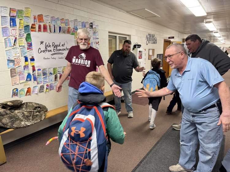 High Fives with the school janitors