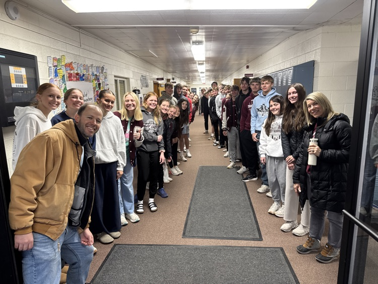 Crofton Track Team at the elementary school for High Five Friday