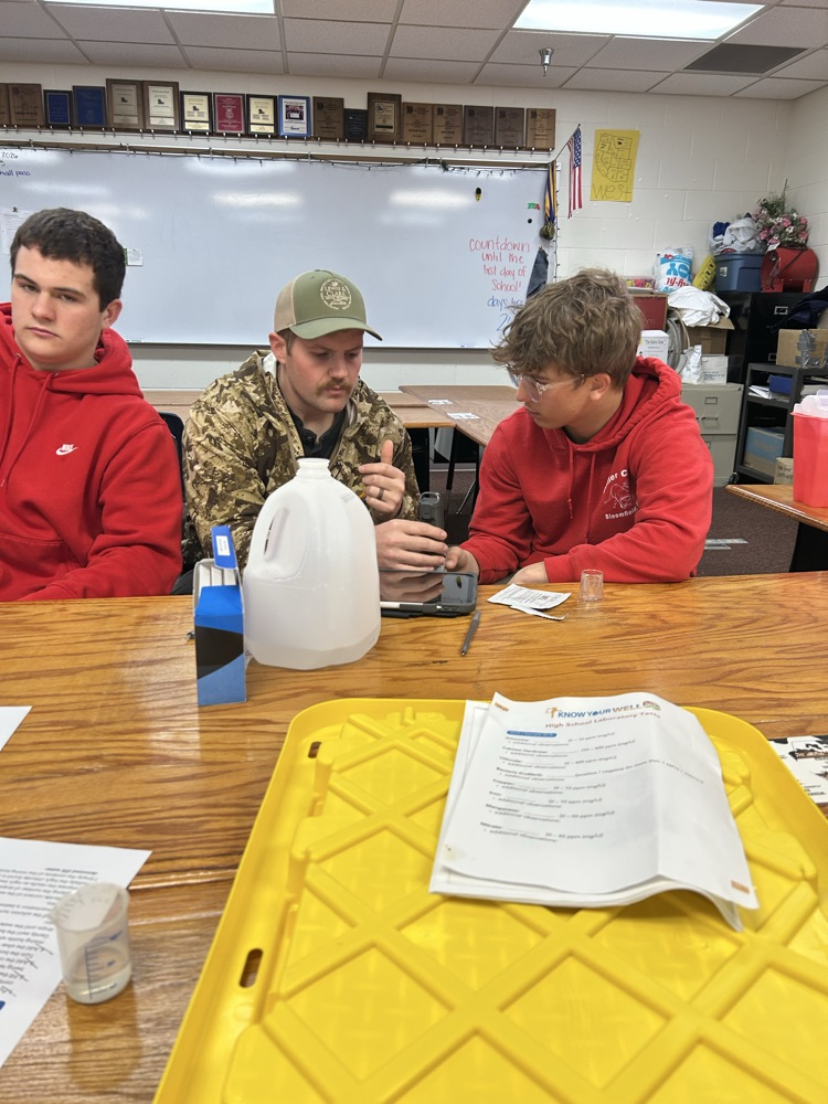 Student learning about a lab test