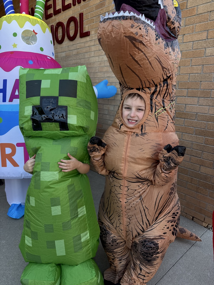 Wiebelhaus Recreation staff in blow-up costumes 