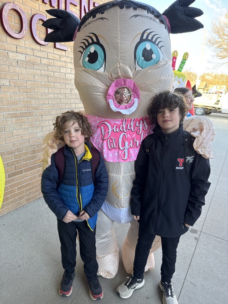 Wiebelhaus Recreation staff in blow-up costumes 