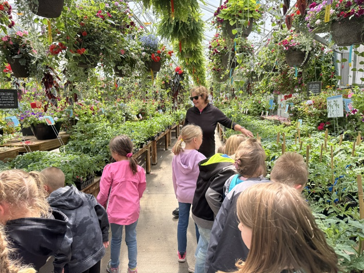 Kindergartners enjoying the tour at Diane’s Greenhouse 