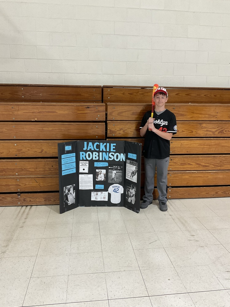 Sixth grade student dressed as a historical figure.