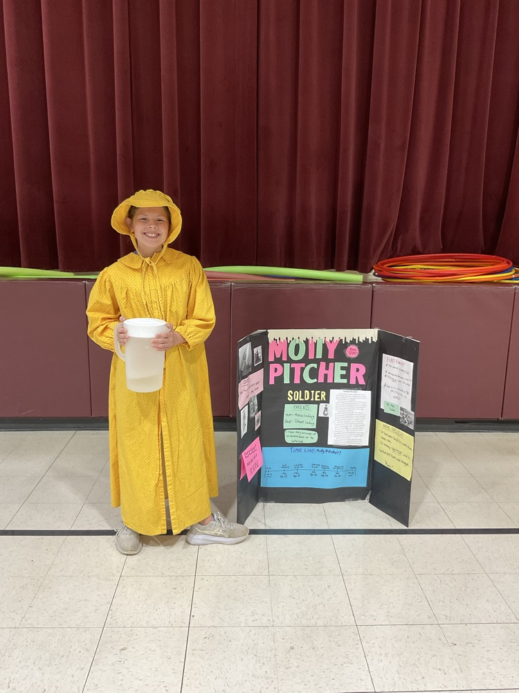 Sixth grade student dressed as a historical figure.
