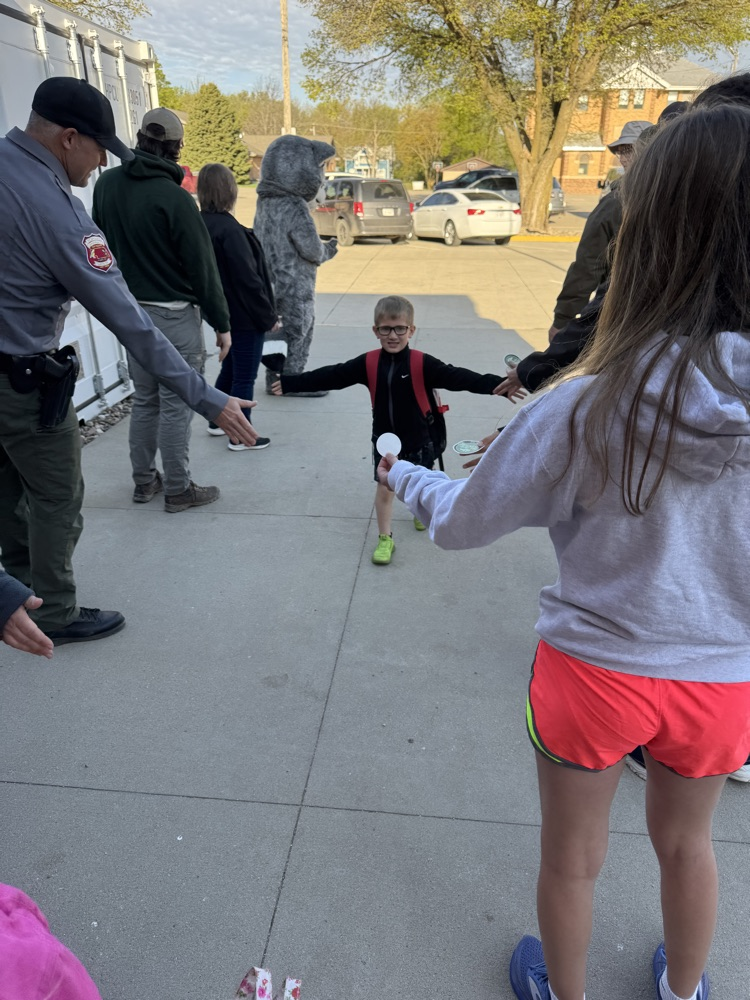 High Five Friday high fives with the students and Nebraska game & Parks