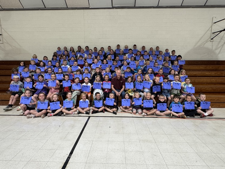 Crofton students receiving their awards from Pat Lange. 