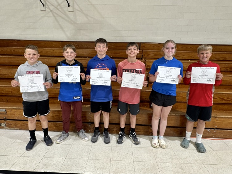 6th grade winners of Presidential Award