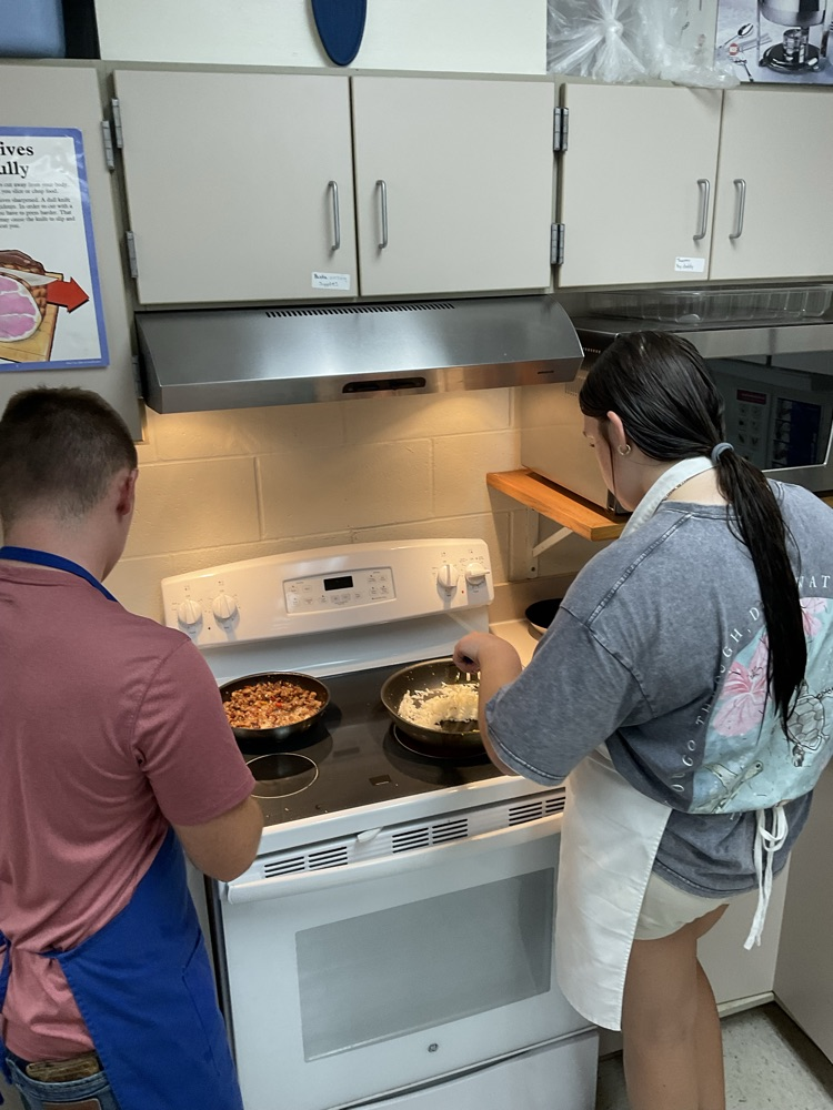 making breakfast burritos