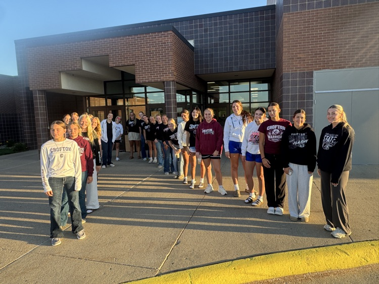 Crofton Volleyball Team outside for High Five Friday 
