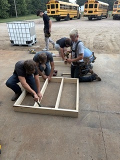 Construction Trade students assembling their floor 