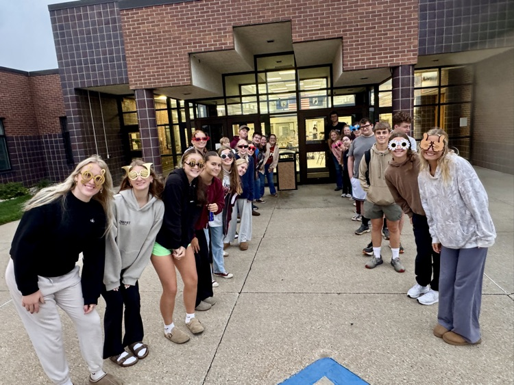 One Act outside for High Five Friday posing for  group photo