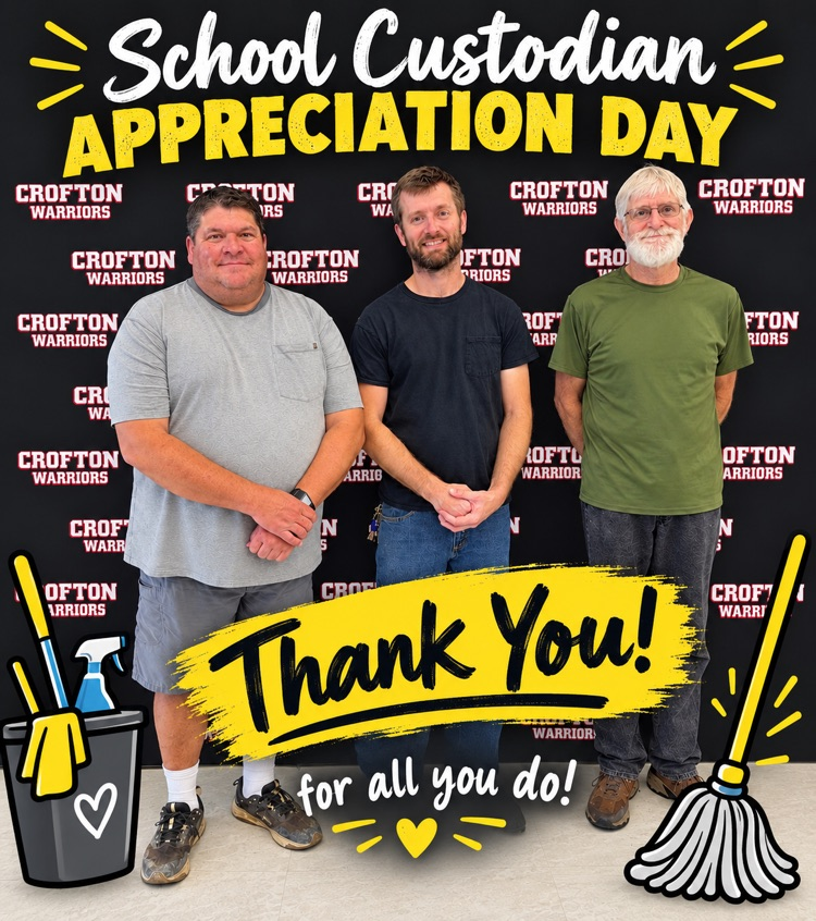 Thank you photo of the three school custodians 