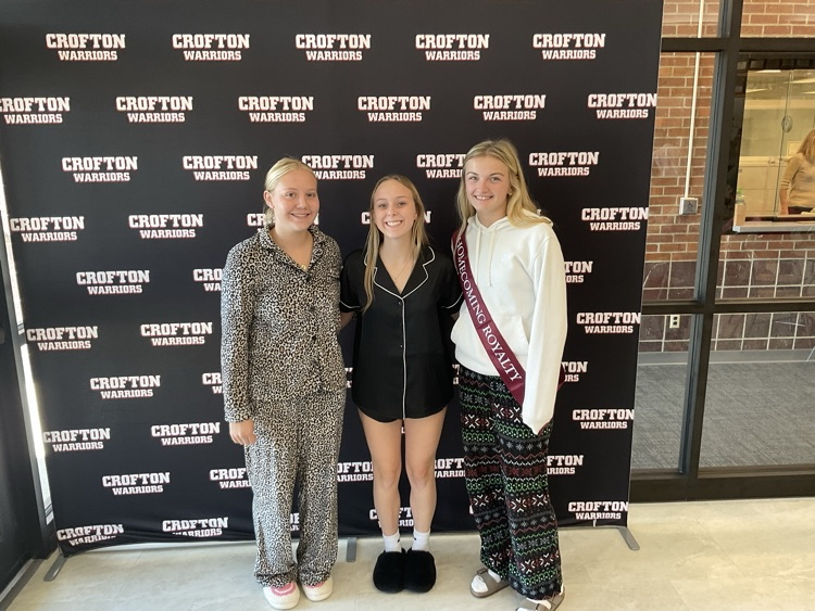 Students dressing up for pajama day. 
