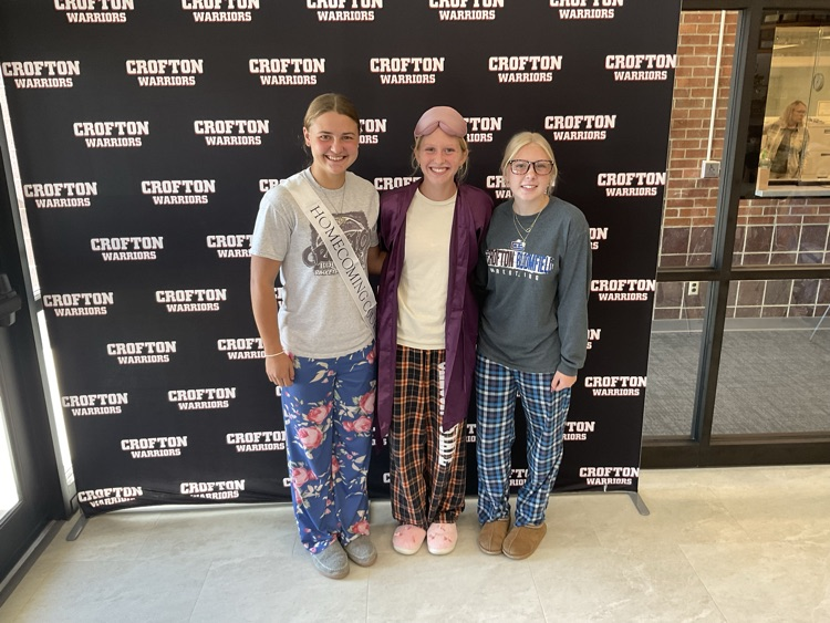 Students dressing up for pajama day. 