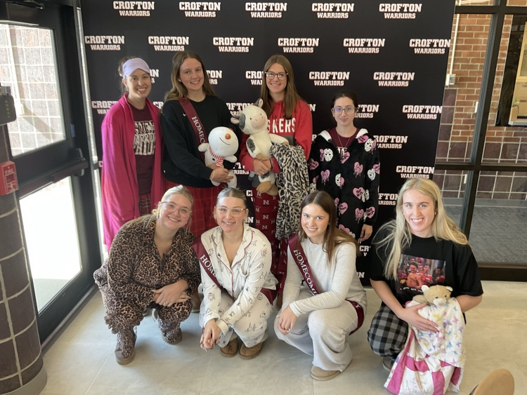 Students dressing up for pajama day. 