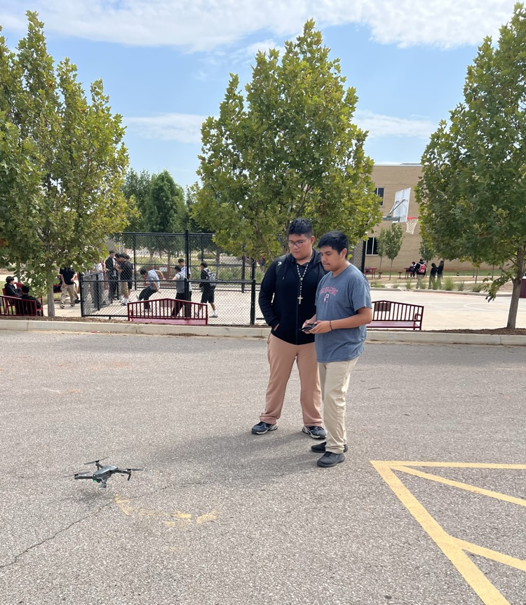 JROTC cadets flying their aerial drone