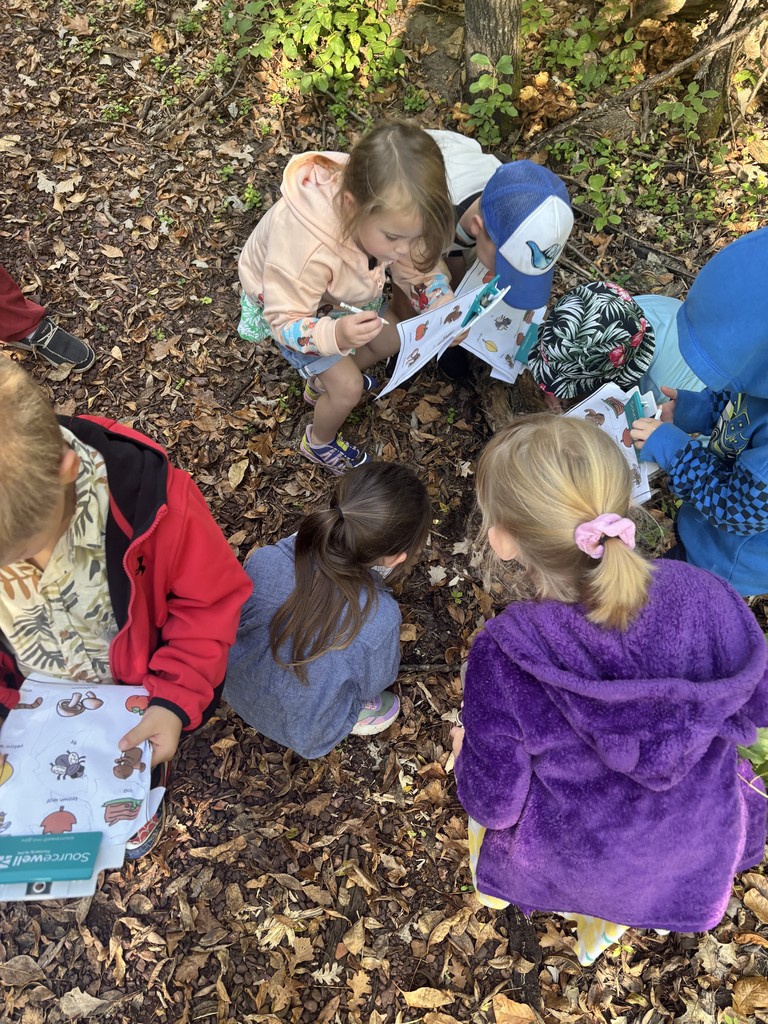 preschoolers on a scavenger hunt