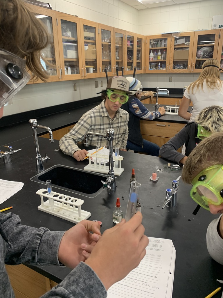 students working on a lab in science class