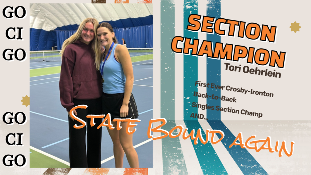 Tori Oehrlein second section champ and state bound