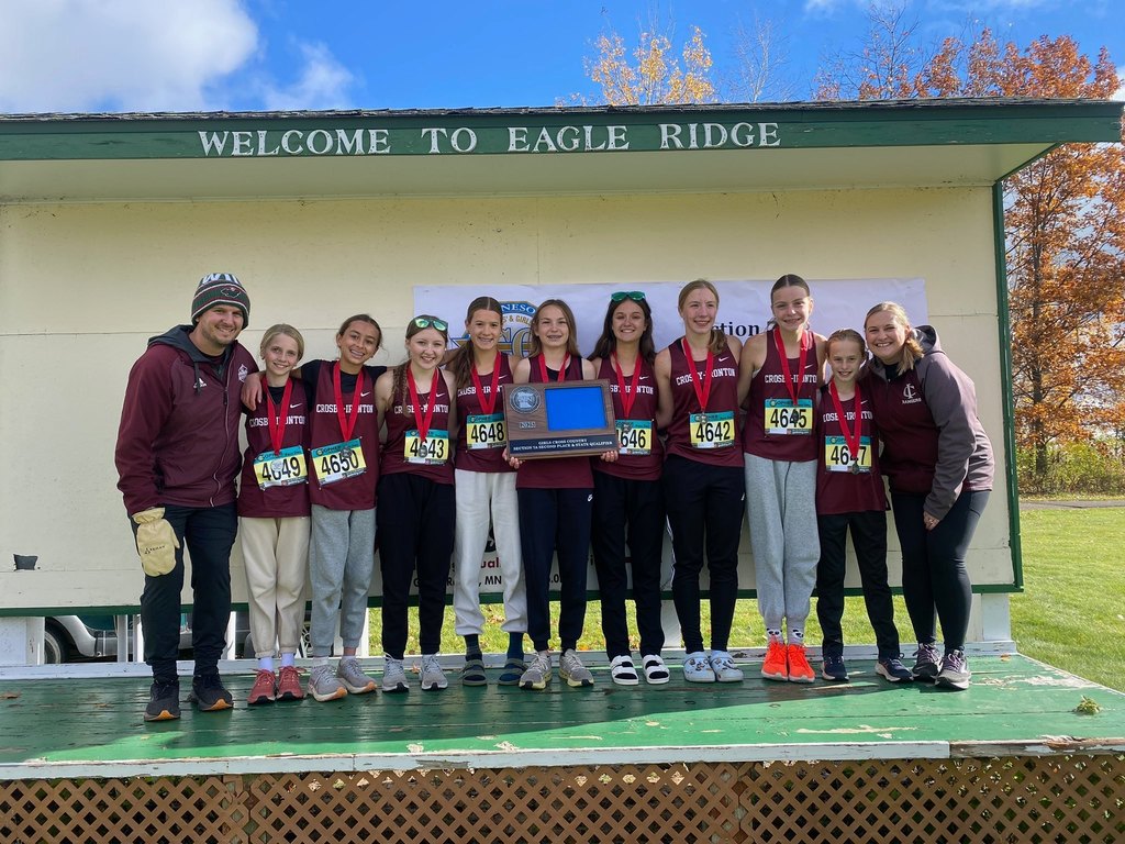 Girls state cross country team at sections- 2nd place