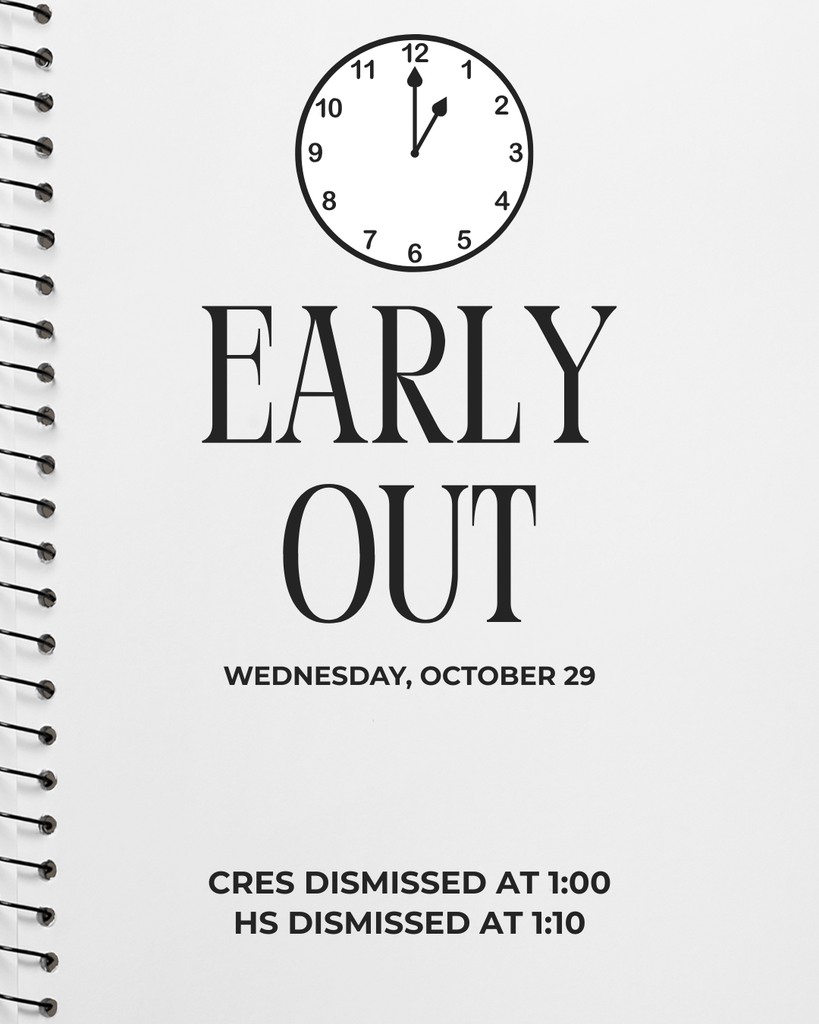 edited early out times for 10/29