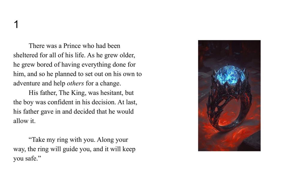 The second page to the rewrite about a prince who had been sheltered his whole life