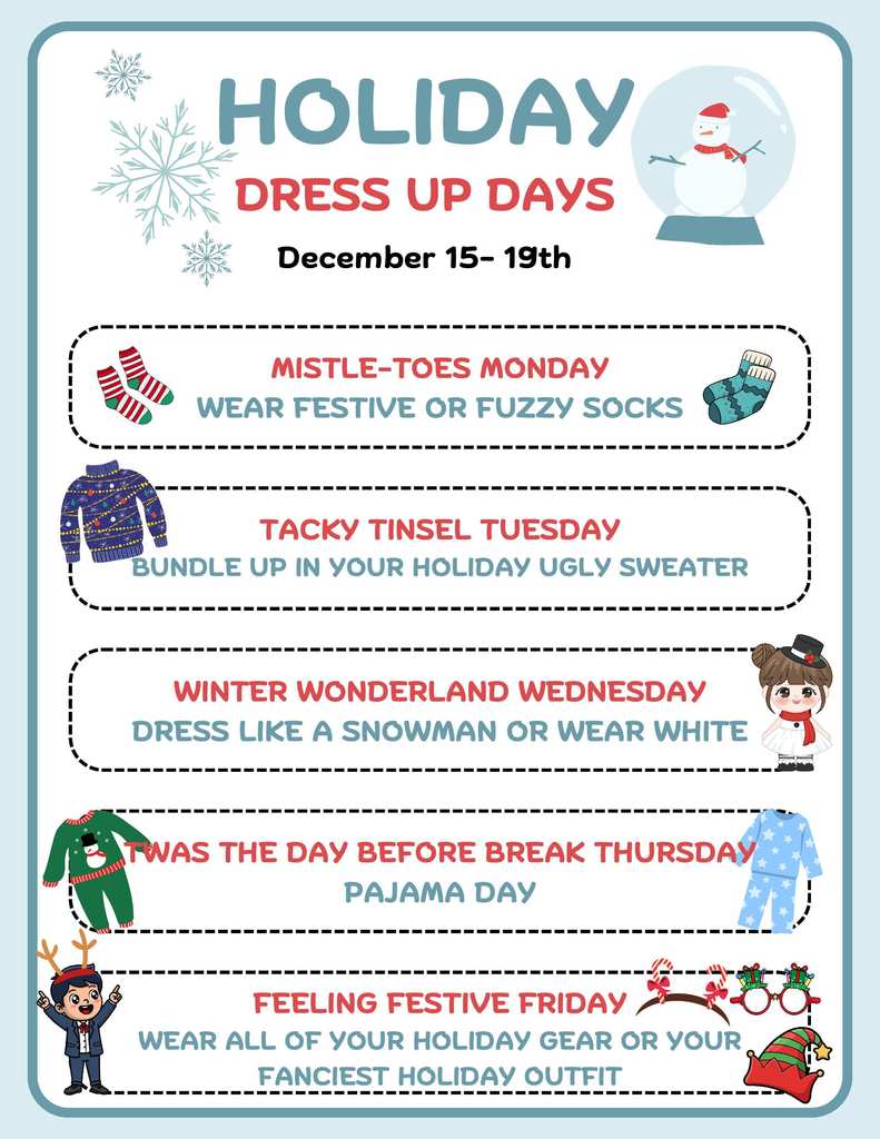 CRES holiday dress up days 2025
