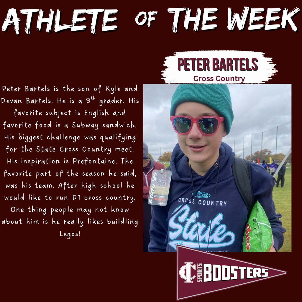 Peter Bartels fall athlete of the week for cross country