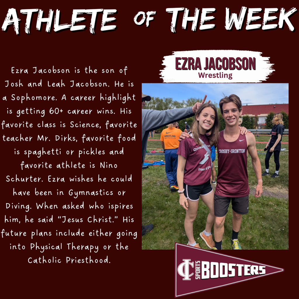 Ezra jacobson AOTM sponsored by sports booster