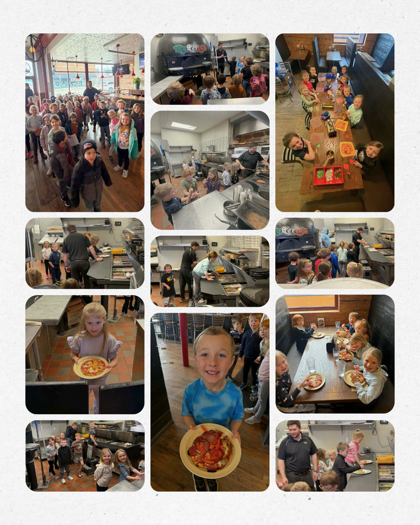 Kindergarteners visited Rafferty's Pizza and got to make their own pizzas