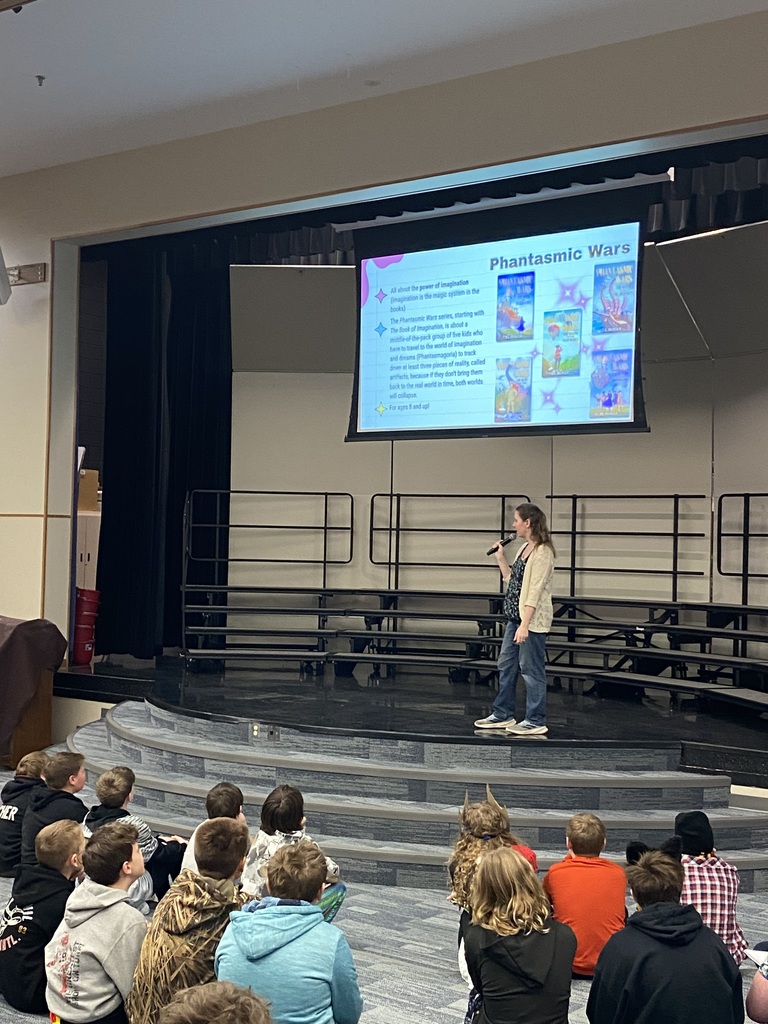 Author Kristin spoke to CRES students in the performance area during read across america week