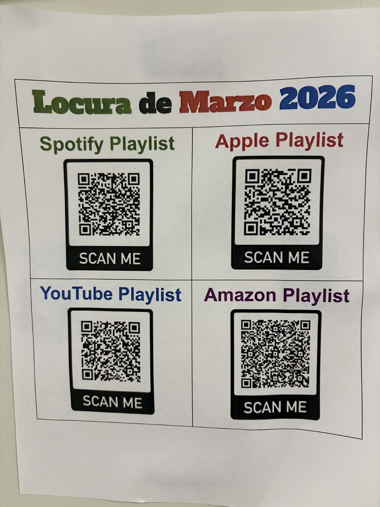 music march maddness with qr codes in Spanish class