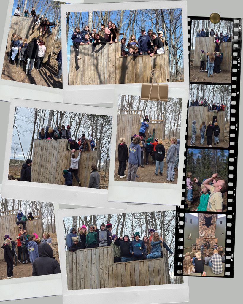 6th grade students at Long Lake doing team work and getting everyone from the ground up to the top of a building