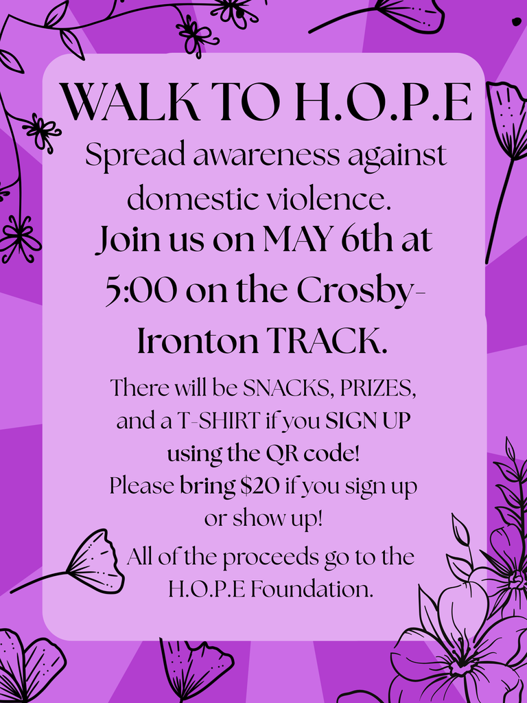 Walk to HOPE on May 6. Show up and bring $20