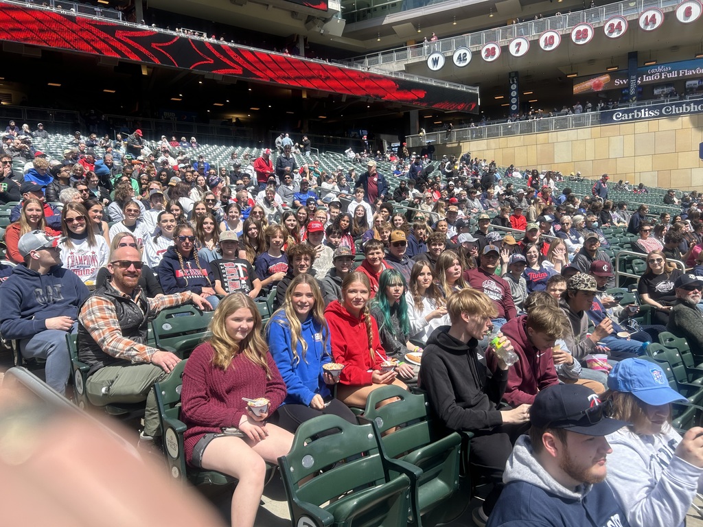 8th grade students at the MN twins game