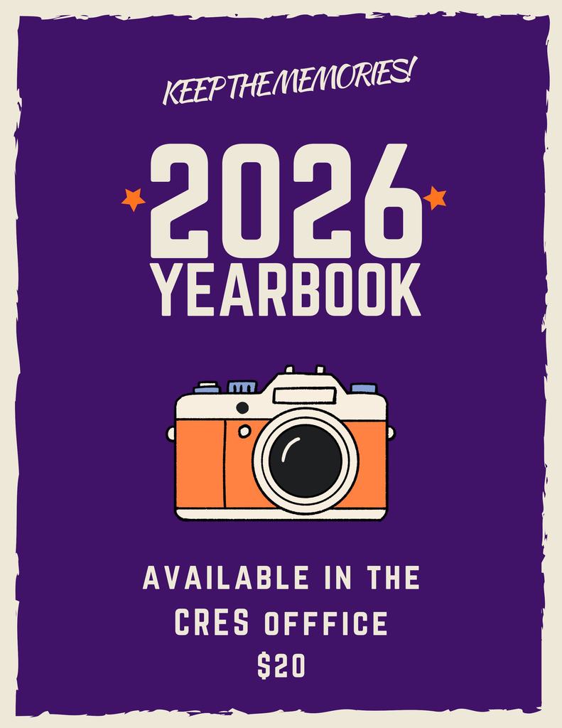 get your CRES yearbook for $20 in the office 