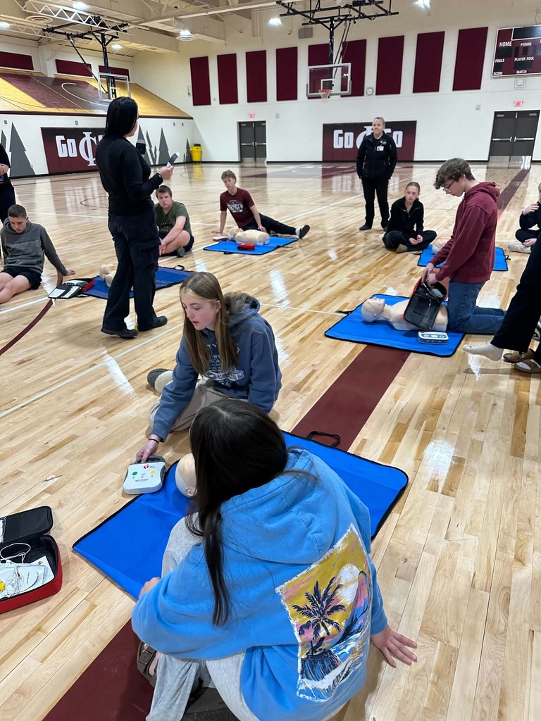 student on the ground learning how to use an AED on a baby
