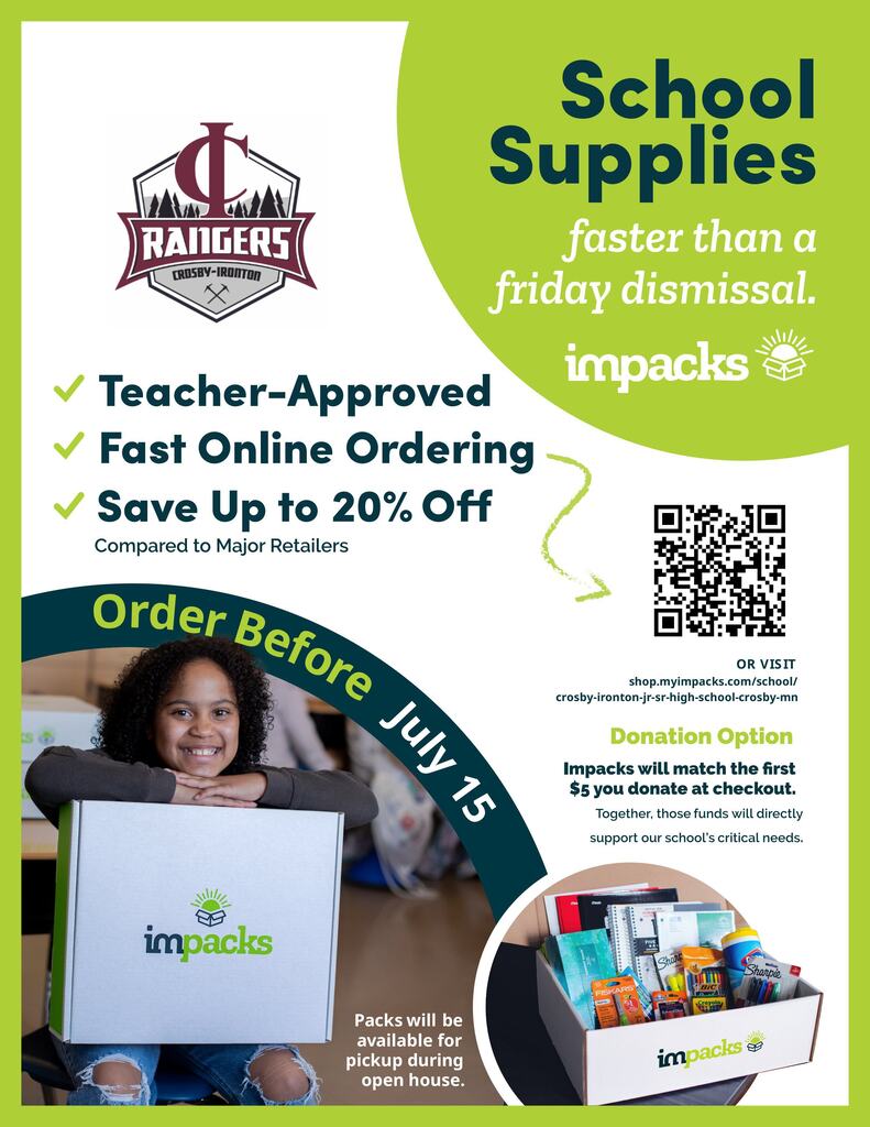 Impacks school supply order today