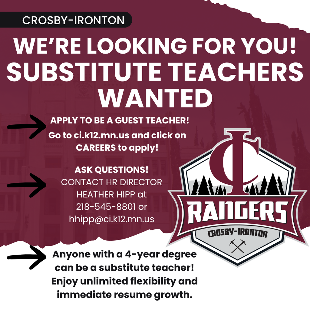 Substitute teachers wanted!