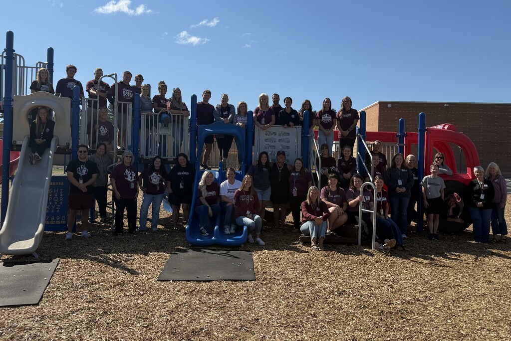 CRES teachers on the playground at CRES